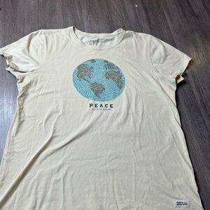 Life Is Good Cream Peace Graphic Tee
